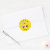 Sparkly Princess Emoticon Ronde Sticker (Envelop)