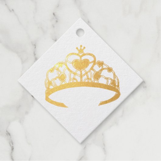 Sparkly Princess Queen Tiara Dress Crown Bedankjes Labels (Voorkant)