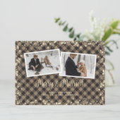 Sparkly Pset Gold Pas getrouwd met kerstmis Feestdagenkaart (Staand voorkant)