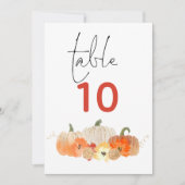 Sparkly Pumpkins Florals Weddenschap Table Number (Voorkant)