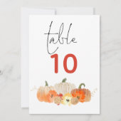 Sparkly Pumpkins Florals Weddenschap Table Number (Achterkant)