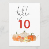 Sparkly Pumpkins Florals Weddenschap Table Number (Achterkant)