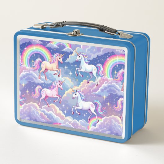Sparkly rainbow and unicorns on clouds (Voorkant)