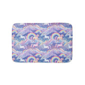 Sparkly rainbow and unicorns on clouds badmat (Voorkant)