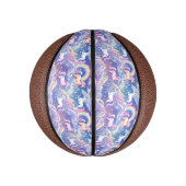 Sparkly rainbow and unicorns on clouds basketbal (Verticaal)