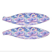 Sparkly rainbow and unicorns on clouds basketbal (Panelen)