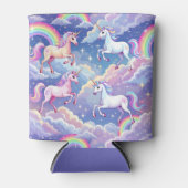 Sparkly rainbow and unicorns on clouds blikjeskoeler (Voorkant)