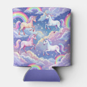 Sparkly rainbow and unicorns on clouds blikjeskoeler (Achterkant)
