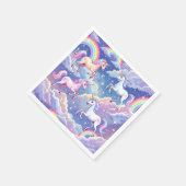 Sparkly rainbow and unicorns on clouds servet (Hoek)