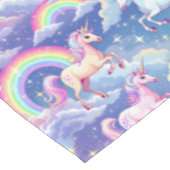 Sparkly rainbow and unicorns on clouds tafelkleed (Gekanteld)