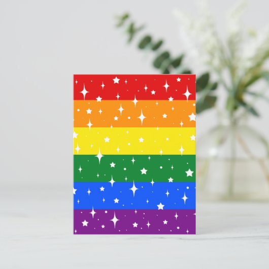 Sparkly Rainbow Flag Briefkaart (Staand voorkant)