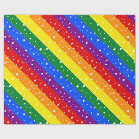 Sparkly Rainbow Flag Cadeaupapier (Vlak)