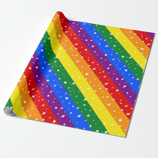 Sparkly Rainbow Flag Cadeaupapier (Uitgerold)