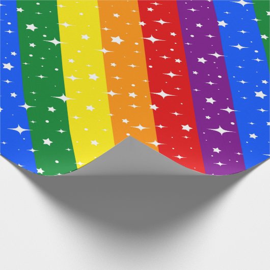 Sparkly Rainbow Flag Cadeaupapier (Hoek)