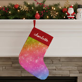 Sparkly Rainbow Glitter Kerstkous Kleine Kerstsok