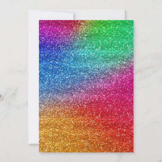 Sparkly Rainbow Gradient Glitter Birthday Bedankkaart (Achterkant)