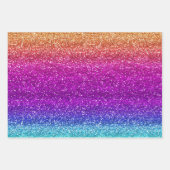 Sparkly Rainbow Gradient Glitter Inpakpapier Vel (Voorkant 3)