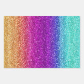 Sparkly Rainbow Gradient Glitter Inpakpapier Vel (Voorkant 2)
