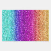 Sparkly Rainbow Gradient Glitter Inpakpapier Vel (Voorkant)