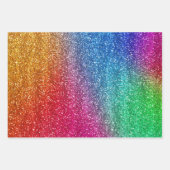 Sparkly Rainbow Gradient Glitter Inpakpapier Vel (Voorkant 3)