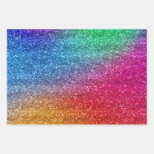 Sparkly Rainbow Gradient Glitter Inpakpapier Vel (Voorkant 2)