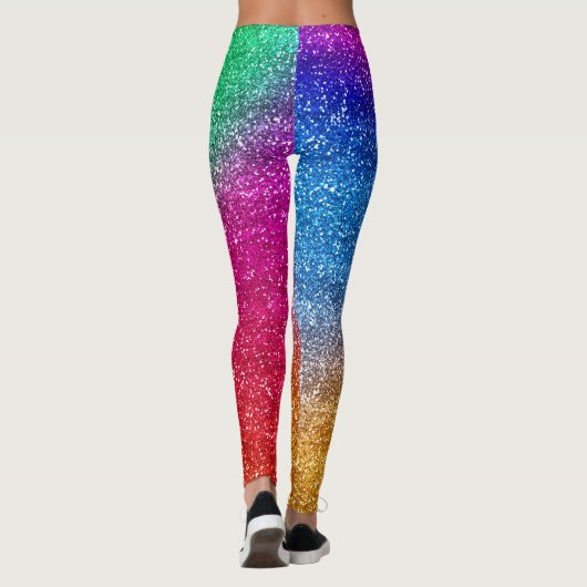 Sparkly Rainbow Gradient Glitter Leggings (Achterkant)