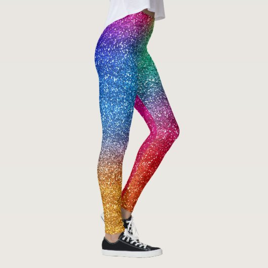 Sparkly Rainbow Gradient Glitter Leggings (Rechts)