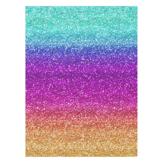 Sparkly Rainbow Gradient Glitter Tafelkleed (Voorkant)