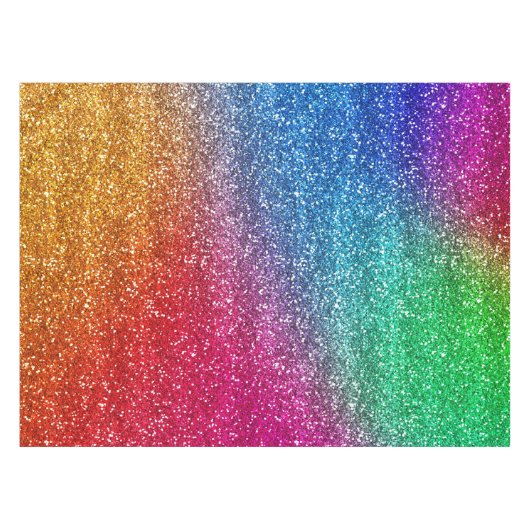 Sparkly Rainbow Gradient Glitter Tafelkleed (Voorkant (Horizontaal))