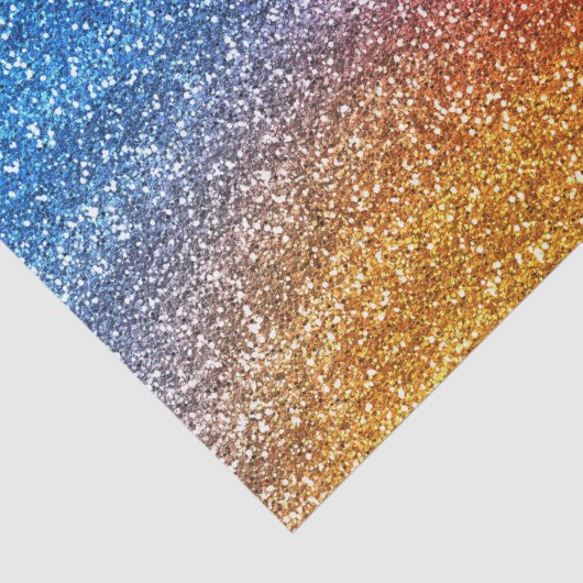 Sparkly Rainbow Gradient Glitter Tissuepapier (Detail)