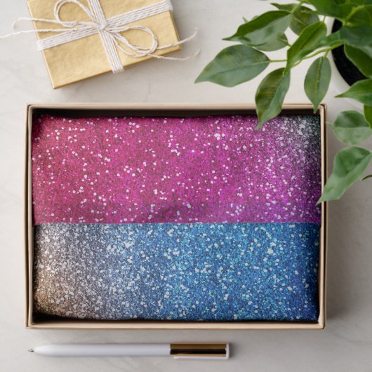Sparkly Rainbow Gradient Glitter Tissuepapier (Geschenk)