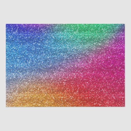 Sparkly Rainbow Gradient Glitter Tissuepapier (Voorkant)