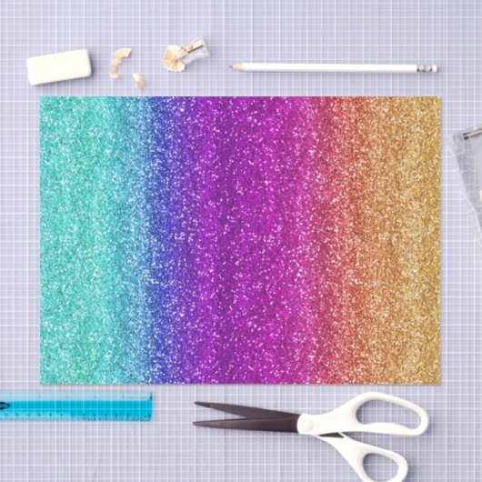 Sparkly Rainbow Gradient Glitter Tissuepapier (Craft)