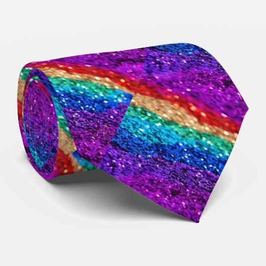 Sparkly Rainbow Stropdas (Opgerold)