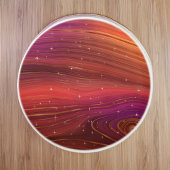 Sparkly Red en Oranje Molten Earth Strata Keramische Knop