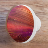 Sparkly Red en Oranje Molten Earth Strata Keramische Knop