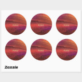 Sparkly Red en Oranje Molten Earth Strata Ronde Sticker (Vel)