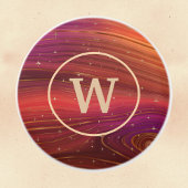 Sparkly Red en Oranje Molten Strata met Initiaal Keramische Knop