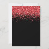 Sparkly Red Glitter Black Quinceañera Kaart (Achterkant)