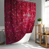 Sparkly Red Glitter Glam Shower Douchegordijn