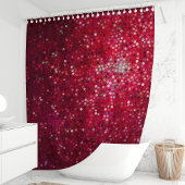 Sparkly Red Glitter Glam Shower Douchegordijn