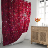 Sparkly Red Glitter Glam Shower Douchegordijn