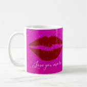 Sparkly Red Lips Roze Glitter houdt van meer scrip Koffiemok (Links)
