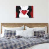 Sparkly Red Love Heart (Valentijnsdag) Canvas Afdruk (Insitu (Slaapkamer))