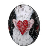 Sparkly Red Love Heart (Valentijnsdag) Dartbord (Voorkant Rechts)