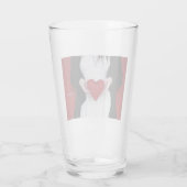 Sparkly Red Love Heart (Valentijnsdag) Glas (Achterkant)