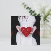 Sparkly Red Love Heart (Valentijnsdag) Kaart (Staand voorkant)