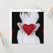 Sparkly Red Love Heart (Valentijnsdag) Kaart (Voorkant / Achterkant in situ)