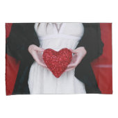 Sparkly Red Love Heart (Valentijnsdag) Kussensloop (Voorkant-Rechts)