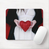 Sparkly Red Love Heart (Valentijnsdag) Muismat (Met muis)